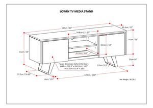 Lowry - TV Media Stand - Distressed Charcoal Brown