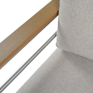 Cora Outdoor Aluminum Loveseat, Silver Frame with Beige Cushion