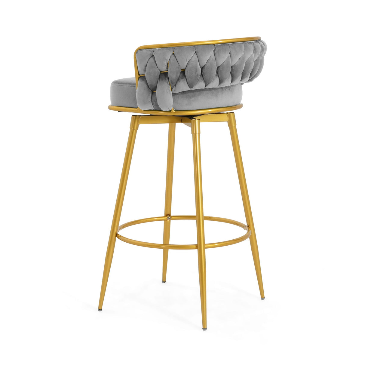 Modern Low Back Upholstered Counter Height Bar Stools (Set of 2)