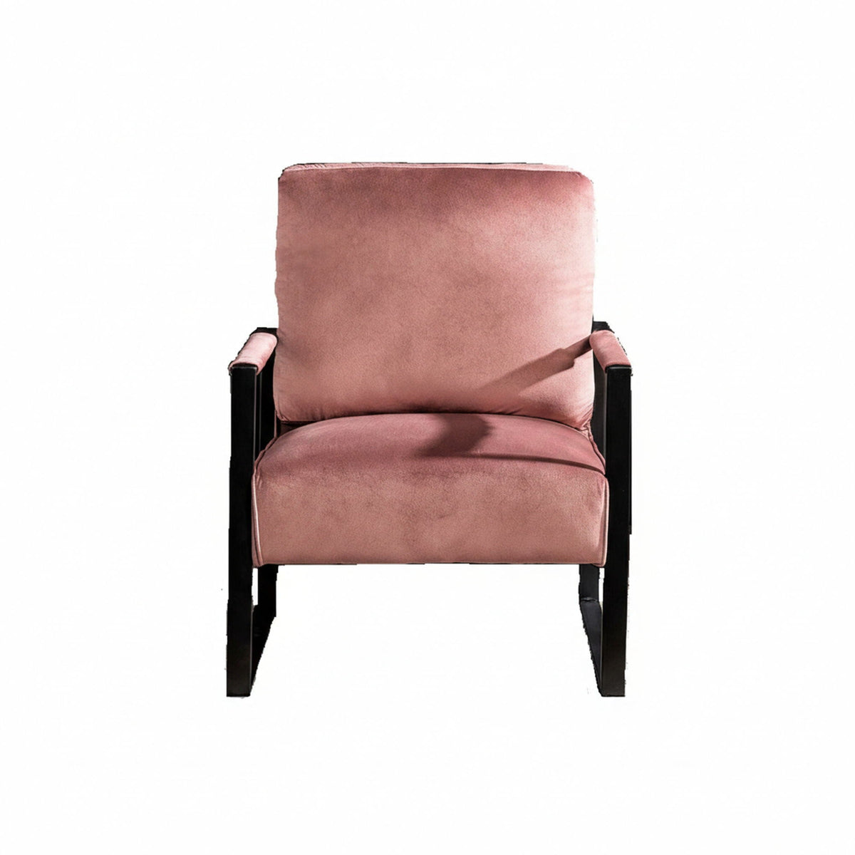 Classic Mid Century Modern Accent Chair with Square Metal Frame - Multiple Colors