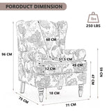 Modern Accent Chair with Retro Wood Legs - Floral