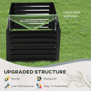 Outsunny Galvanized Raised Garden Bed Kit with Reinforcing Bars