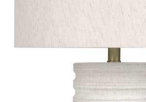 28"h Cream Resin Table Lamp with Ivory Linen Shade