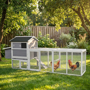 Chicken Coop With Run and Nesting Box - Multiple Sizes & Colors