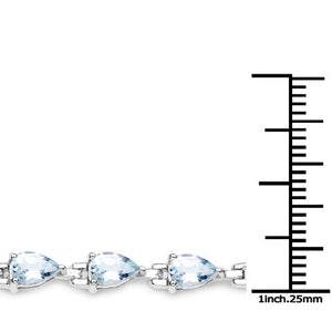 7.00 Carat Genuine Aquamarine .925 Sterling Silver Bracelet