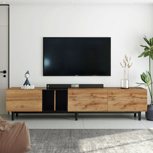 TV Stand With 3 Doors Media Console Table