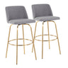 Toriano - Contemporary Fixed Height Barstool With Swivel And Round Footrest (Set of 2)
