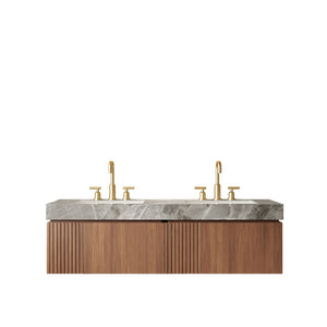 MURI 60" Bathroom Vanity & Sink, Floating Plywood Storage Cabinet