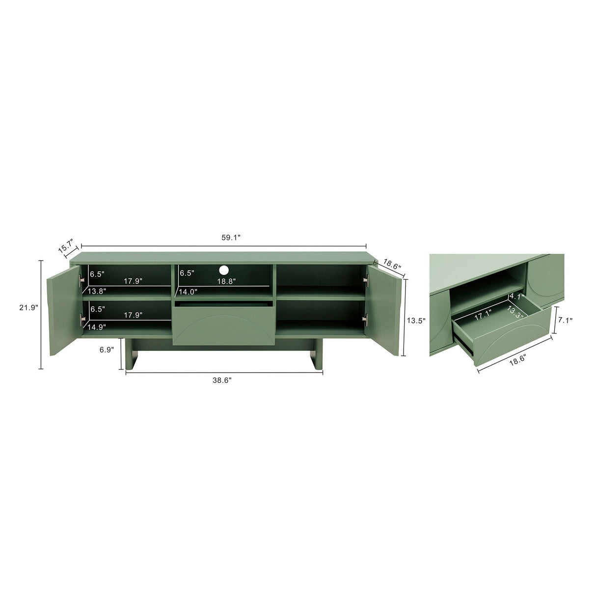 Ella - TV Stand With Adjustable Shelves