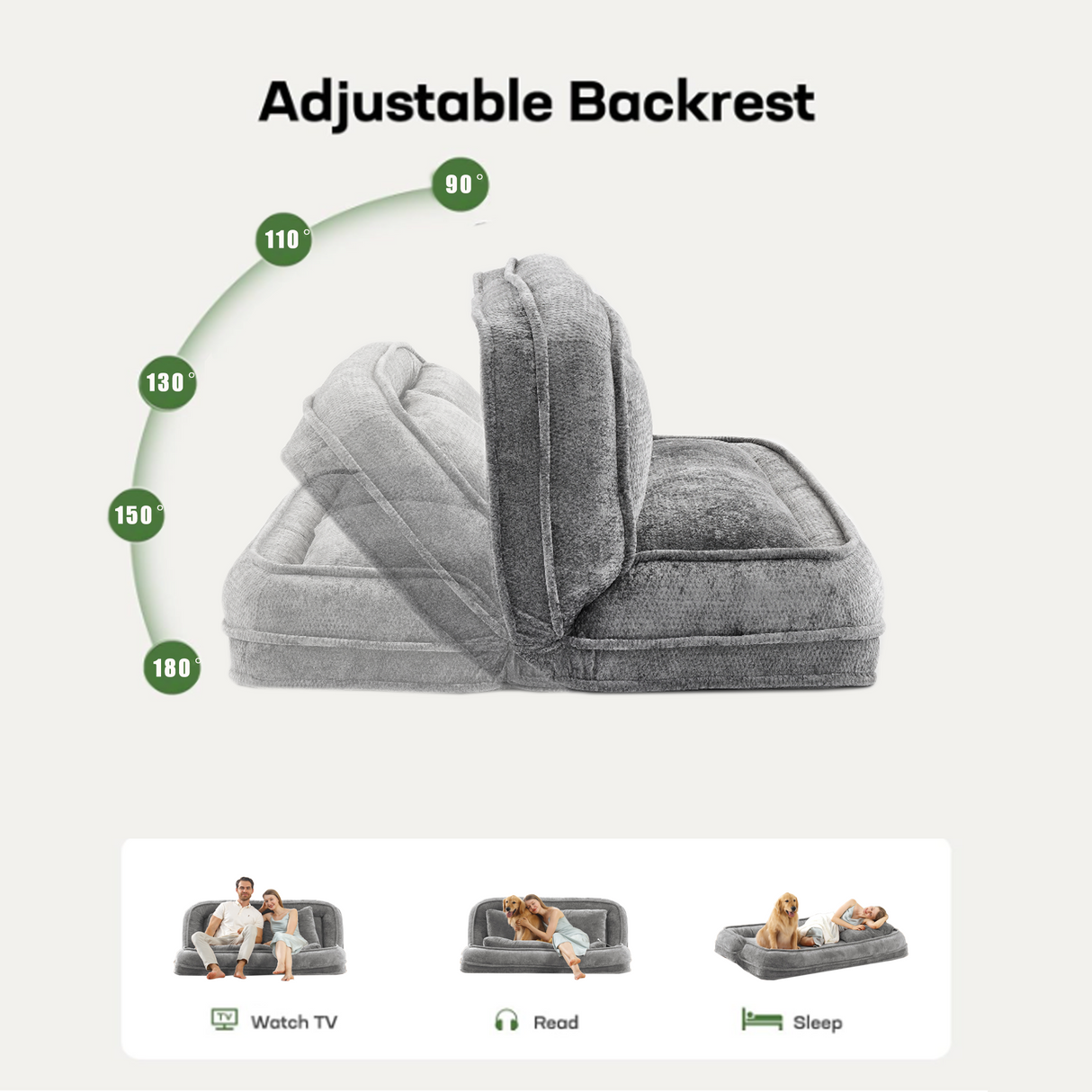 Double Human Dog Bed Loveseat - Extra Large Floor Couch