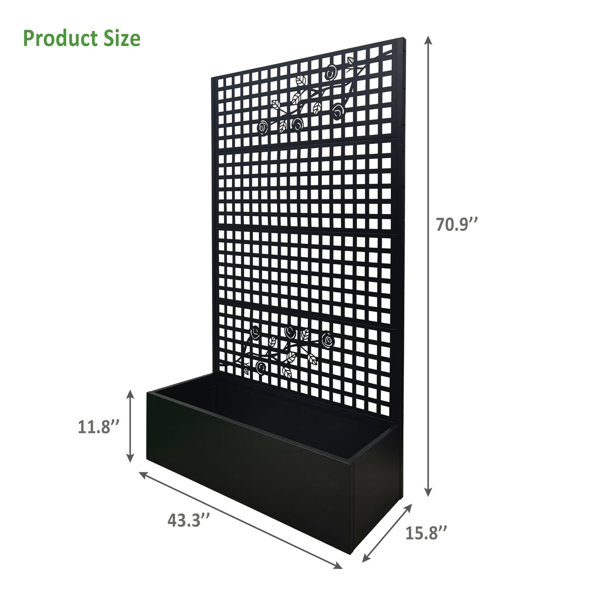 Metal Planter Box with Trellis