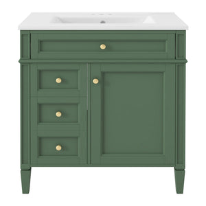 Bathroom Vanity With Top Sink, Storage Cabinet With 2 Drawers, Tip Out Drawer