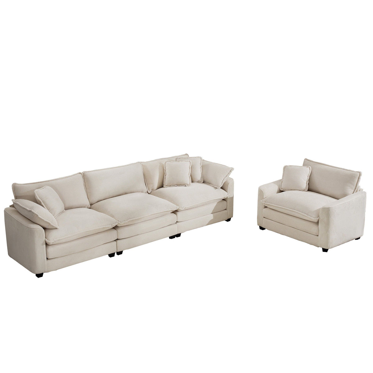 Elegant Oversized Sectional Sofa Set With Deep Seats And Flexible Layout