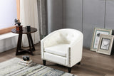Pu leather tufted barrel chairtub chair for living room bedroom club chairs