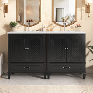 Bathroom Vanity With Sink, Soft Closing Door, Multi Functional Storage