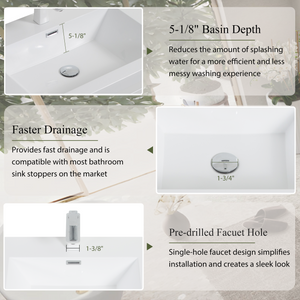 60" Wall-Mounted Bathroom Vanity with Double Sinks