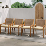 Outdoor Dining Set – Acacia Wood Hermosa Table & Wicker Chairs