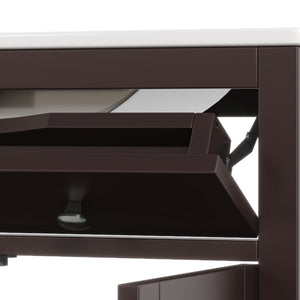 Bathroom Vanity With Ceramic Sink, Adjustable Shelf & Tip Out Tray