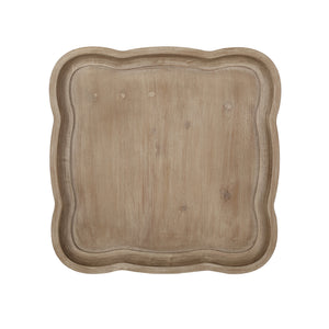 French Country Accent Table with Hourglass Design in Natural MDF