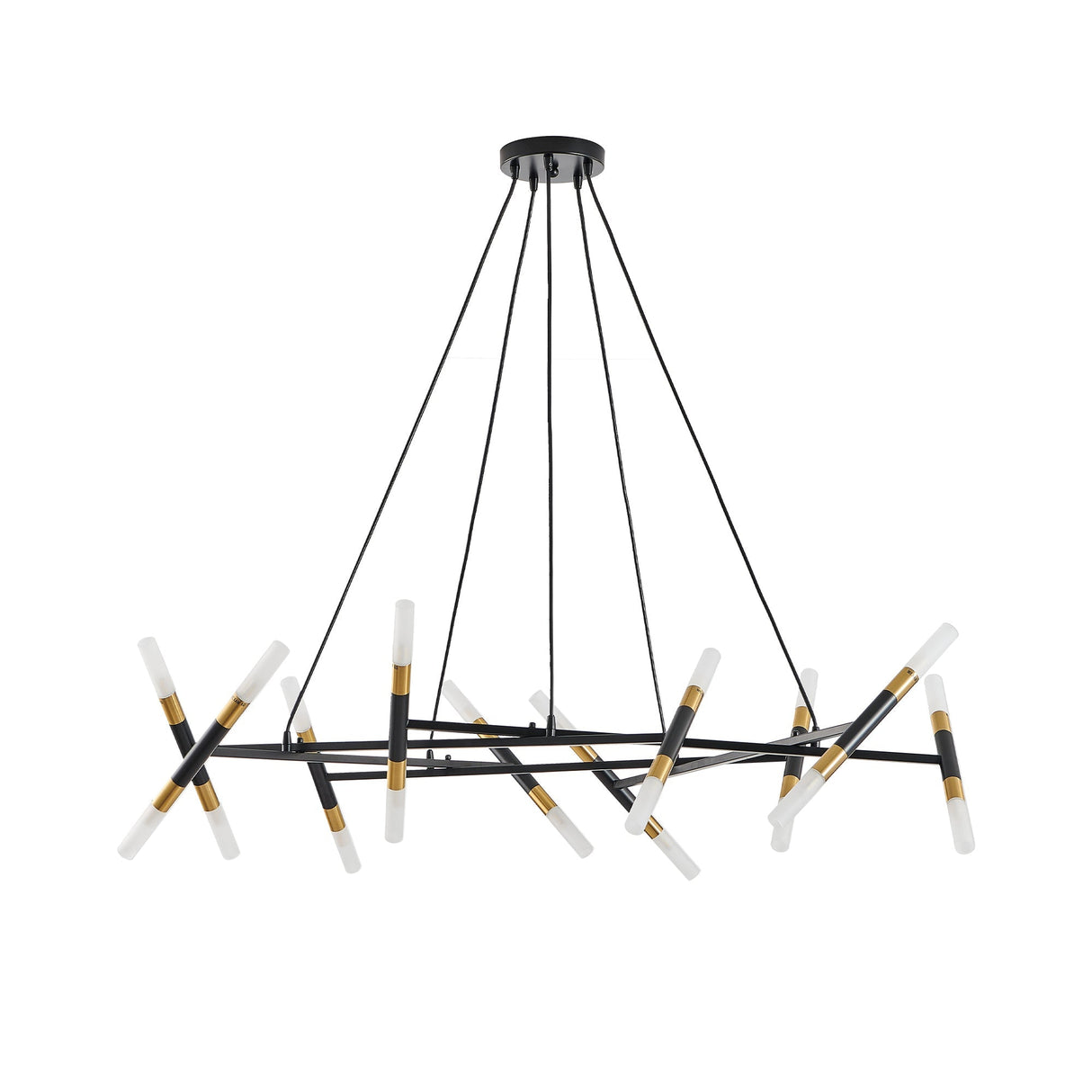 41' Black & Gold Modern Chandelier Light Fixture