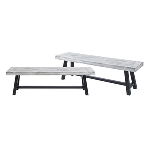 Tranquilizer Outdoor Acacia Wood Bench with Slat Panel Design
