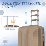 20'/24'/28' 3-Piece PP Spinner Wheel Luggage Set (Champagne)