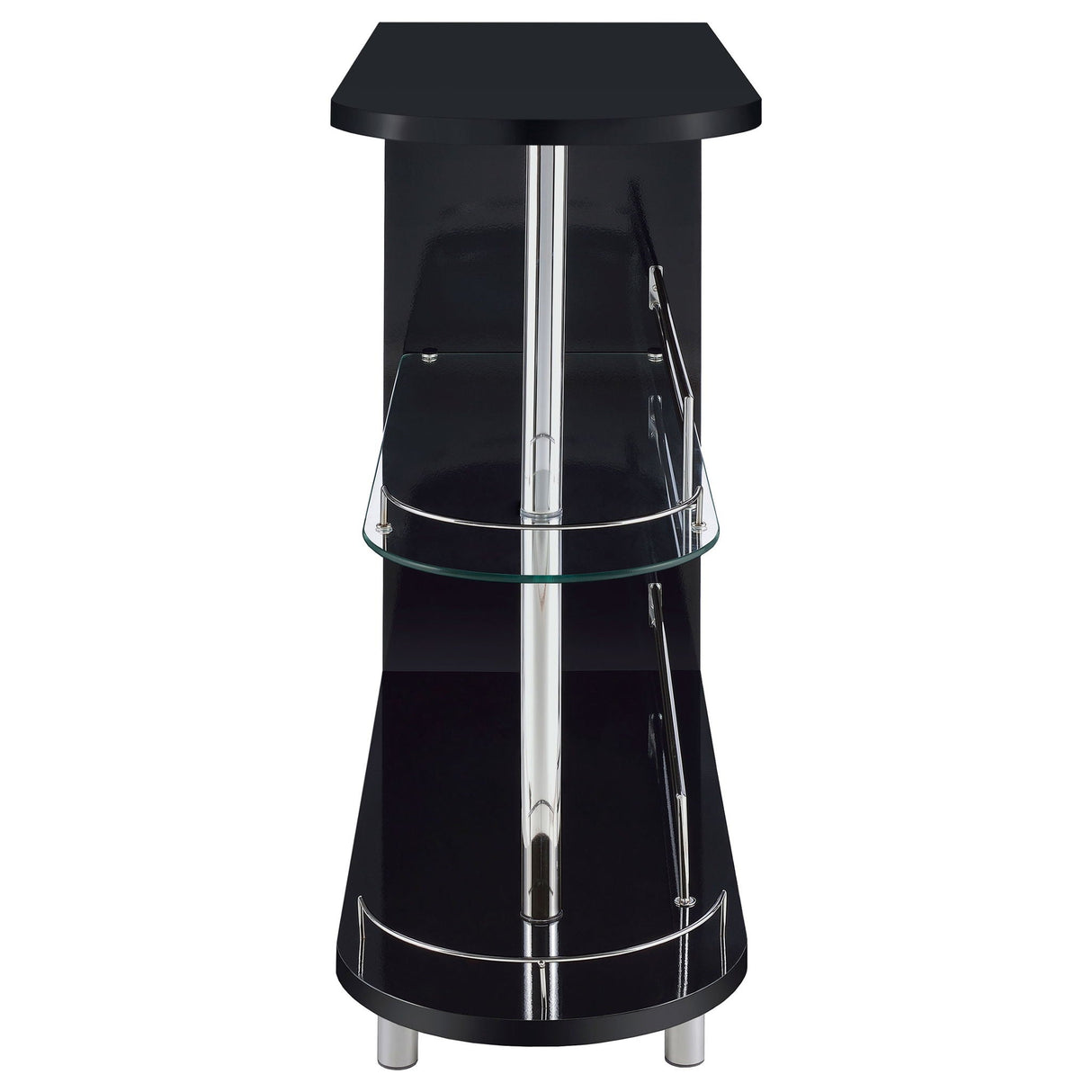 Karinna - 2 Tier Home Bar Table With Shelf - Silver