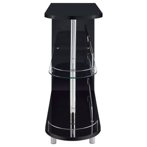 Karinna - 2 Tier Home Bar Table With Shelf - Silver
