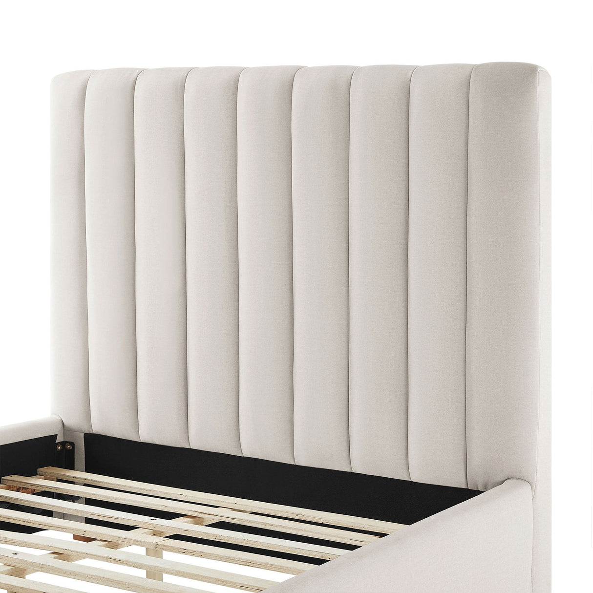 The Upholstered Wingback Bed – A Refined Union of Contemporary Comfort and Architectural Elegance