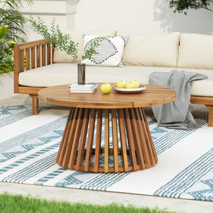 Acacia Wood Patio Furniture Set: Outdoor Daybed & Coffee Table