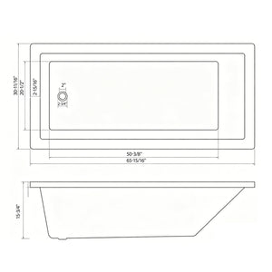 66-Inch Acrylic Built-In Soaking Tub - Glossy