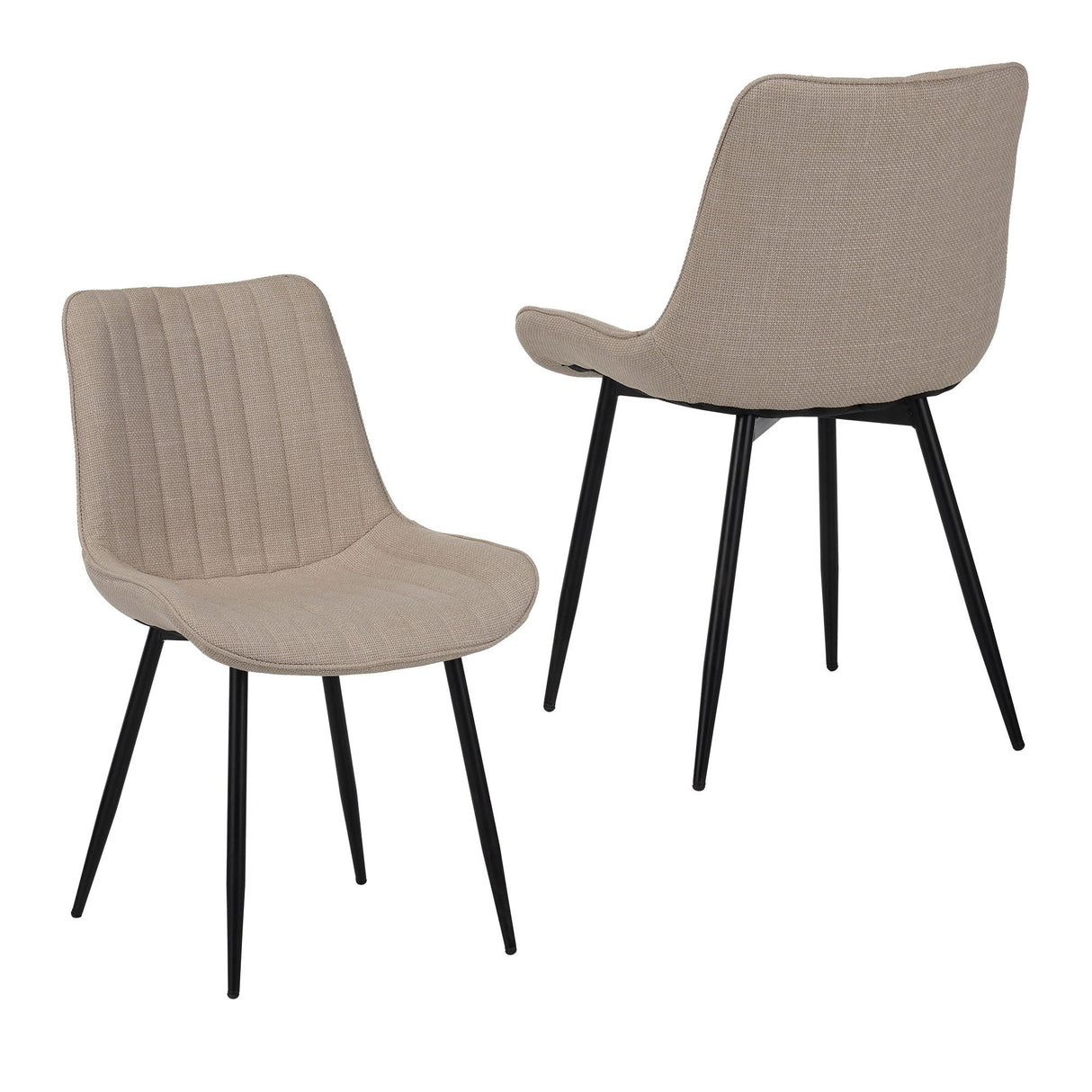 Dining Chair Set With Padded Backrests (Set of 4) - Beige