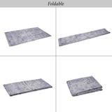 Area rug 4x6, washable rug, low-pile, non-slip, non-shedding, foldable, kid & pet friendly - area rugs for living room, bedroom, kitchen, dining room rug - perfect gifts, (blue+cream, 4' x 6')