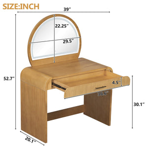 39" Makeup Vanity Table with Mirror Touch Screen Lighted Mirror
