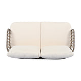 4-Piece Outdoor Patio Furniture Set with Metal Frame and Woven Rope