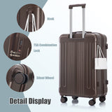 3 Piece ABS Spinner Wheel Luggage Set (Brown)