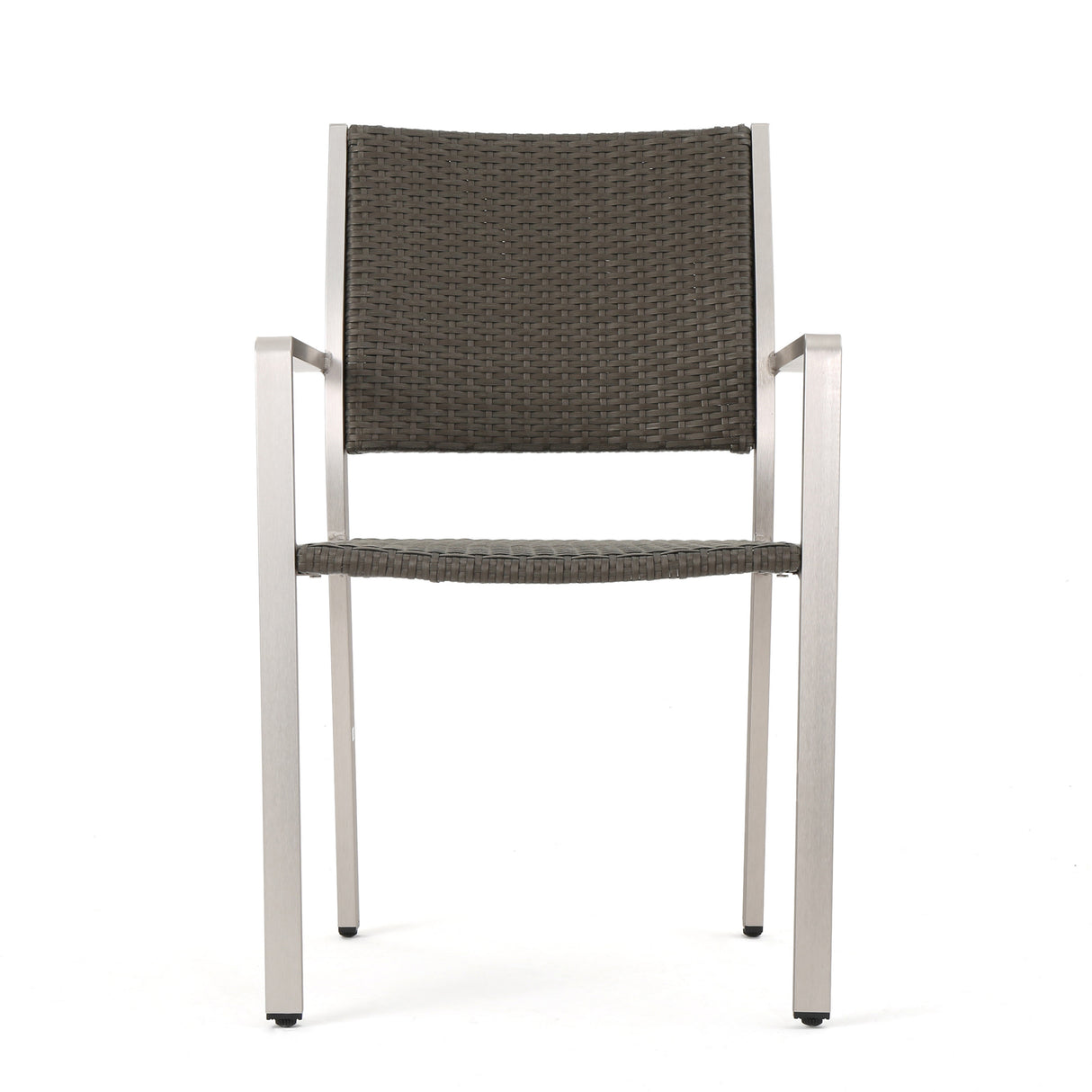 Cape coral outdoor wicker dining chairs , 2-pcs set, grey by christopher knight home