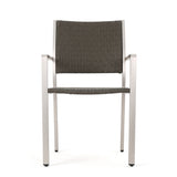 Cape coral outdoor wicker dining chairs , 2-pcs set, grey by christopher knight home