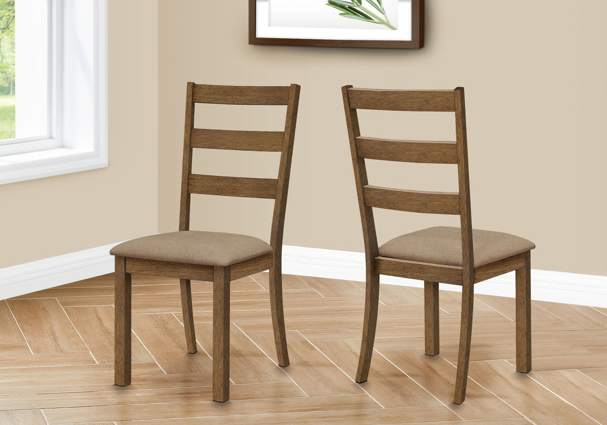 Upholstered Dining Chair Set of 2 with Padded Seats - Beige