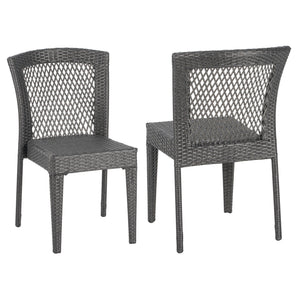 Farley Stacking Sidechair (Set of 2) With Open Backrests - Gray