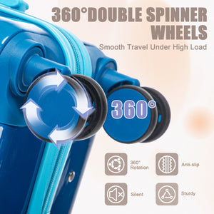 14'/20' 2-Pcs PC Spinner Wheel Luggage Set with Gradient Color and Lock