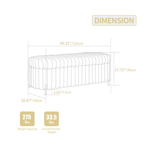 Flip Top Storage Bench With Metal Legs