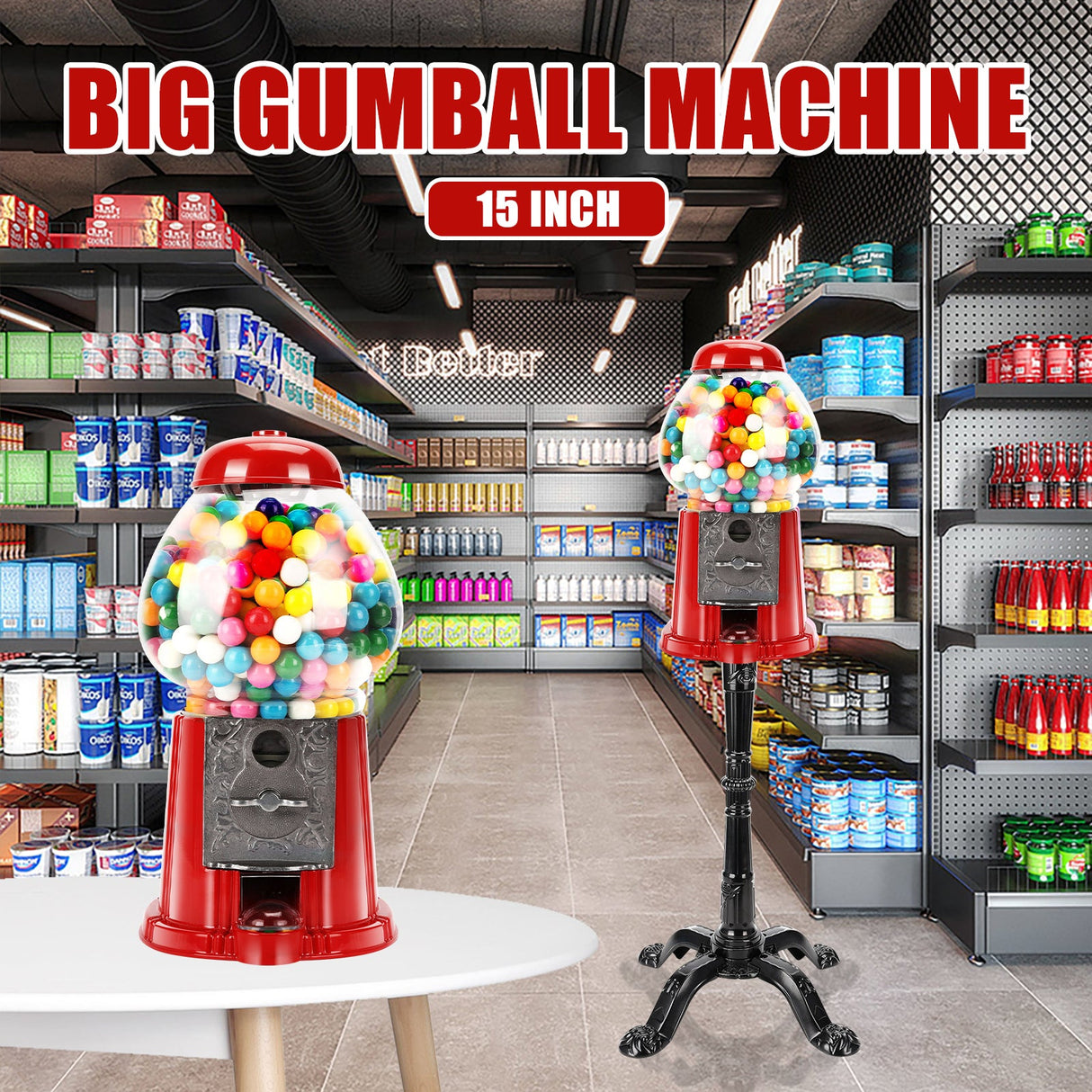 15 Inch Commercial Gumball Machine