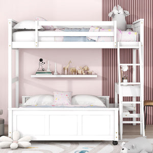 Full Over Full Bunk Bed With Desk