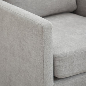Modern Square Upholstered Swivel Accent Chair With Metal Base