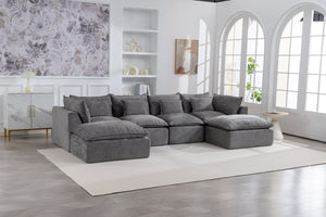 129.8" Width Modular Sectional Sofa with 2 Ottomans