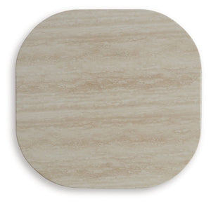 Kimora - Square End Table - Beige / Dark Brown