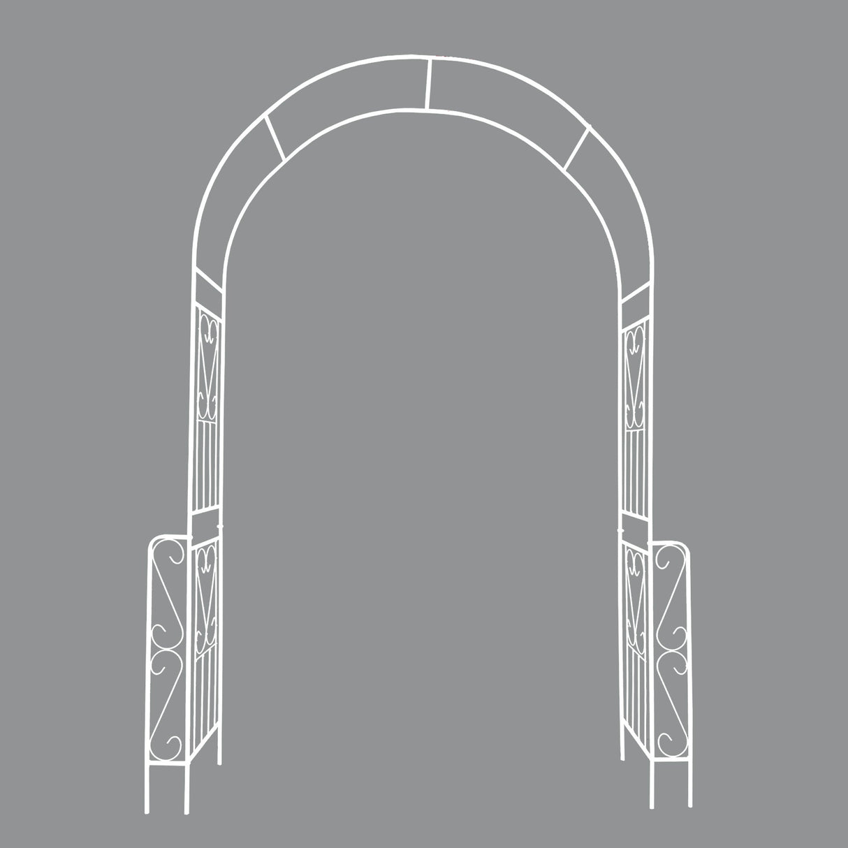 Metal Garden Arch W55'' x H94.5'' - Cream White Outdoor Arbor