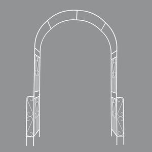 Metal Garden Arch W55'' x H94.5'' - Cream White Outdoor Arbor
