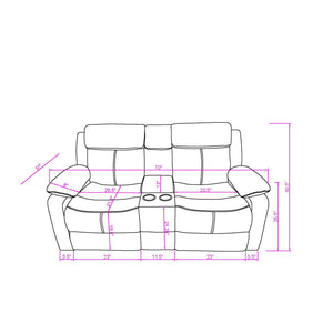 Blanche - Reclining Set With LED Lights, Speaker